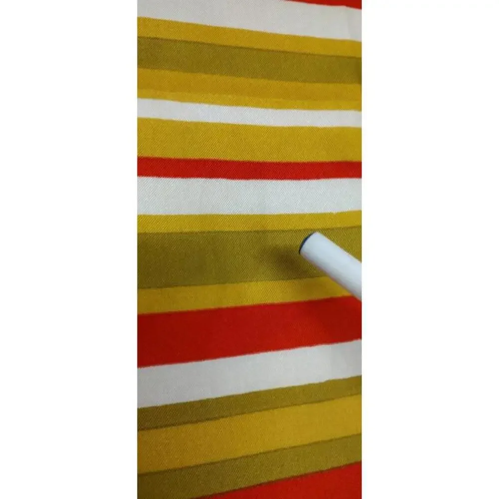 Vintage Dior Silk Scarf Striped Avocado Paris 1960s Designer Mid Century Mod 60s
